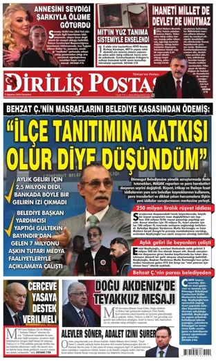 Diriliş Postası Gazetesi 3 Ağustos 2026 günün manşeti