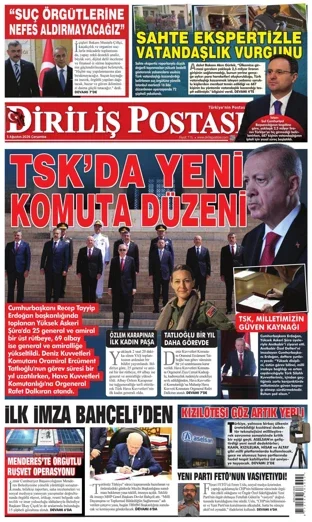 Diriliş Postası Gazetesi 5 Ağustos 2026 günün manşeti