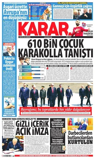 Karar Gazetesi 5 Ağustos 2026 günün manşeti
