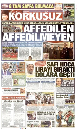 Korkusuz Gazetesi 5 Ağustos 2026 günün manşeti