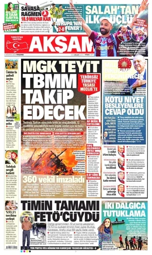 Akşam Gazetesi 6 Ağustos 2026 günün manşeti