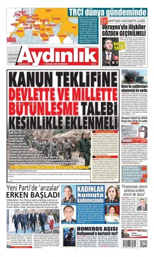 Aydınlık Gazetesi 6 Ağustos 2026 günün manşeti