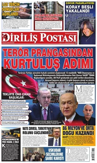 Diriliş Postası Gazetesi 6 Ağustos 2026 günün manşeti