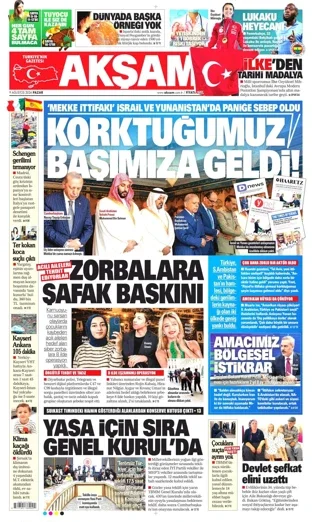 Akşam Gazetesi 9 Ağustos 2026 günün manşeti