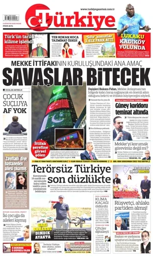Türkiye Gazetesi 9 Ağustos 2026 günün manşeti