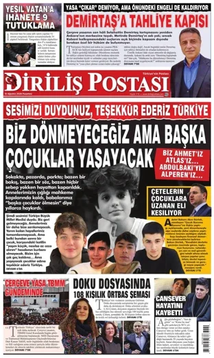Diriliş Postası Gazetesi 10 Ağustos 2026 günün manşeti