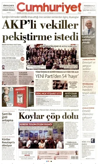 Cumhuriyet Gazetesi 12 Ağustos 2026 günün manşeti
