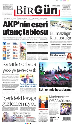 Birgün Gazetesi 13 Ağustos 2026 günün manşeti