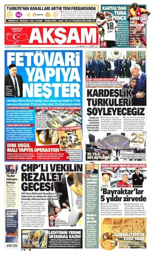 Akşam Gazetesi 14 Ağustos 2026 günün manşeti