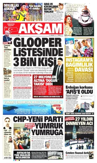 Akşam Gazetesi 18 Ağustos 2026 günün manşeti