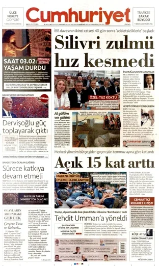 Cumhuriyet Gazetesi 18 Ağustos 2026 günün manşeti