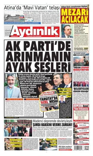Aydınlık Gazetesi 19 Ağustos 2026 günün manşeti