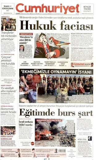 Cumhuriyet Gazetesi 19 Ağustos 2026 günün manşeti