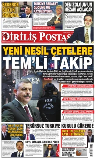 Diriliş Postası Gazetesi 19 Ağustos 2026 günün manşeti