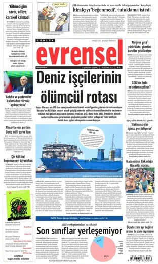 Evrensel Gazetesi 19 Ağustos 2026 günün manşeti