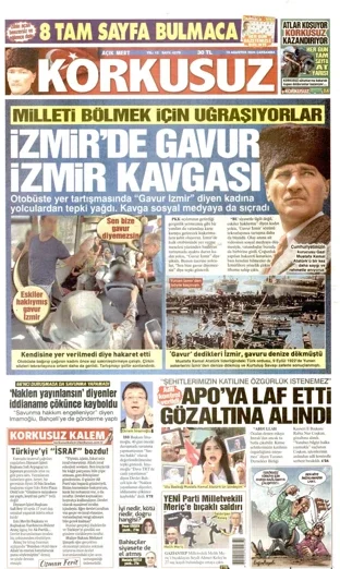 Korkusuz Gazetesi 19 Ağustos 2026 günün manşeti