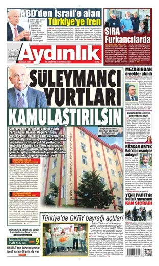 Aydınlık Gazetesi 20 Ağustos 2026 günün manşeti