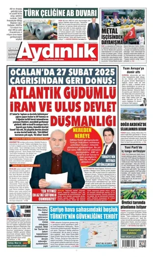 Aydınlık Gazetesi 21 Ağustos 2026 günün manşeti