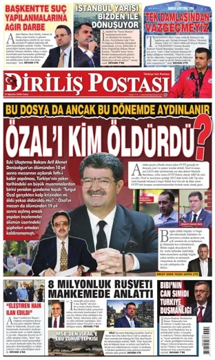 Diriliş Postası Gazetesi 21 Ağustos 2026 günün manşeti