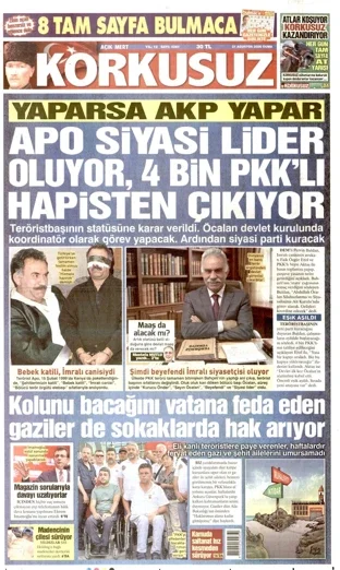 Korkusuz Gazetesi 21 Ağustos 2026 günün manşeti