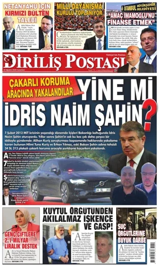 Diriliş Postası Gazetesi 22 Ağustos 2026 günün manşeti