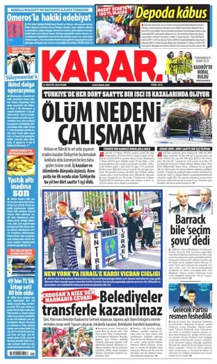Karar Gazetesi 23 Ağustos 2026 günün manşeti