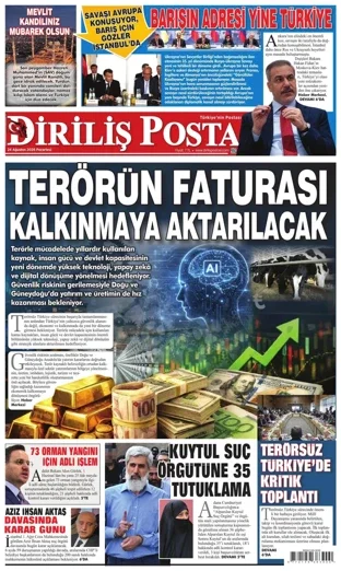 Diriliş Postası Gazetesi 24 Ağustos 2026 günün manşeti