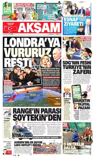 Akşam Gazetesi 28 Ağustos 2026 günün manşeti