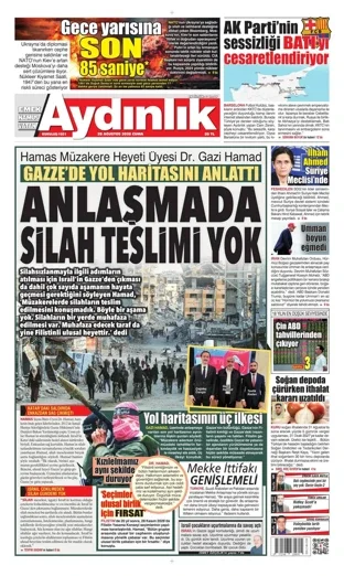 Aydınlık Gazetesi 28 Ağustos 2026 günün manşeti