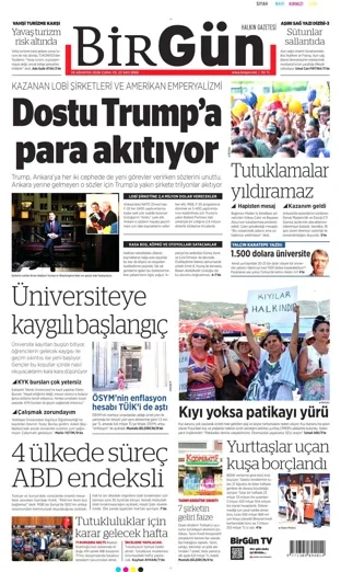 Birgün Gazetesi 28 Ağustos 2026 günün manşeti
