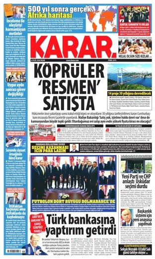 Karar Gazetesi 6 Eylül 2026 günün manşeti