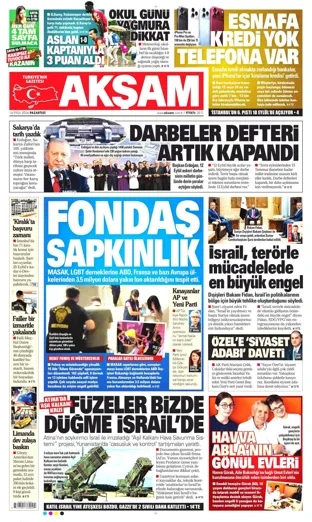 Akşam Gazetesi 14 Eylül 2026 günün manşeti