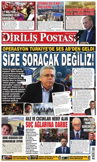 Diriliş Postası Gazetesi 14 Eylül 2026 günün manşeti