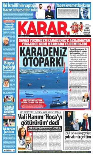 Karar Gazetesi 14 Eylül 2026 günün manşeti
