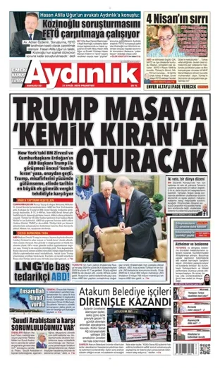 Aydınlık Gazetesi 21 Eylül 2026 günün manşeti