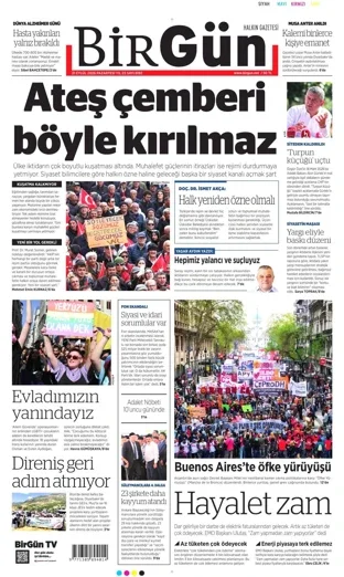 Birgün Gazetesi 21 Eylül 2026 günün manşeti