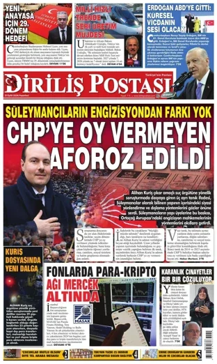 Diriliş Postası Gazetesi 21 Eylül 2026 günün manşeti