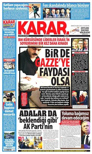 Karar Gazetesi 24 Eylül 2026 günün manşeti