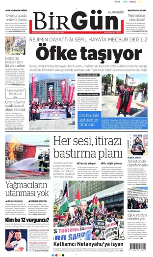 Birgün Gazetesi 26 Eylül 2026 günün manşeti