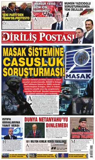 Diriliş Postası Gazetesi 26 Eylül 2026 günün manşeti