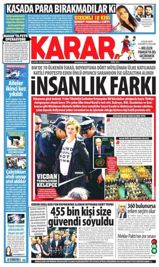 Karar Gazetesi 26 Eylül 2026 günün manşeti