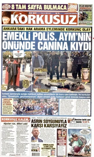 Korkusuz Gazetesi 26 Eylül 2026 günün manşeti