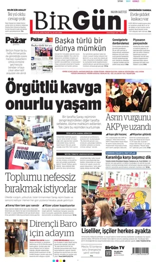 Birgün Gazetesi 27 Eylül 2026 günün manşeti