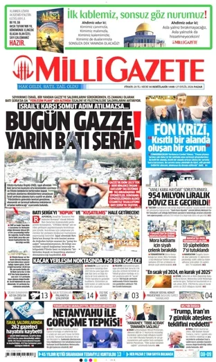 Milli Gazete 27 Eylül 2026 günün manşeti