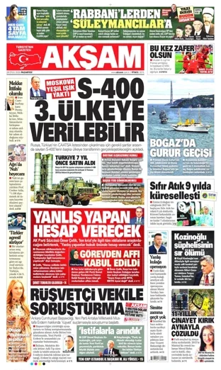 Akşam Gazetesi 28 Eylül 2026 günün manşeti