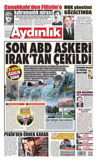 Aydınlık Gazetesi 30 Eylül 2026 günün manşeti