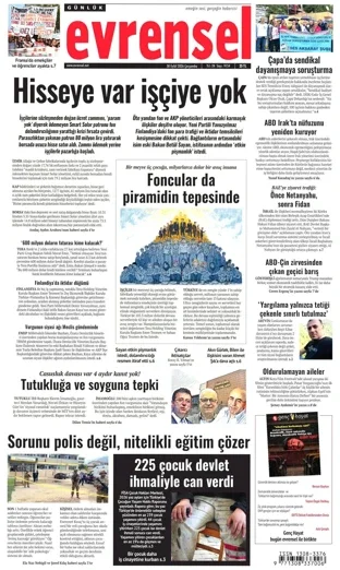 Evrensel Gazetesi 30 Eylül 2026 günün manşeti