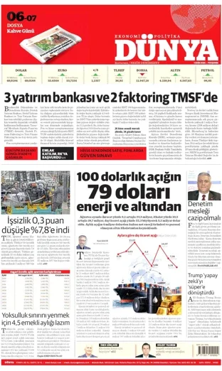 Dünya Gazetesi 1 Ekim 2026 günün manşeti
