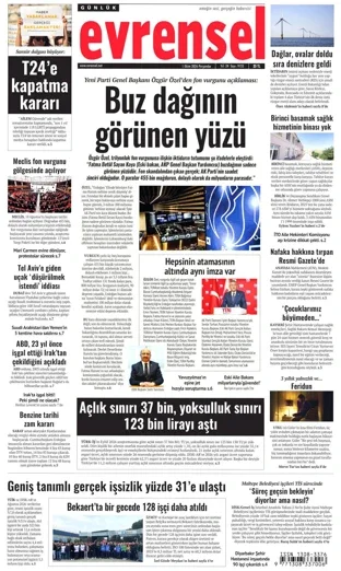 Evrensel Gazetesi 1 Ekim 2026 günün manşeti