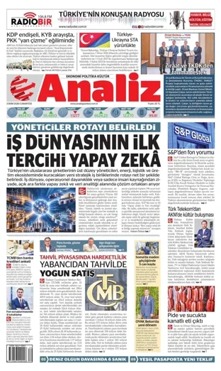 Analiz Gazetesi 3 Ekim 2026 günün manşeti